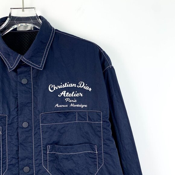 DM0134 Christian Dior Atelier Navy Button-Up Shirt Jacket - Picture 3 of 8
